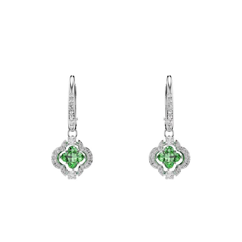 Green Rhodium-Plated Metal & Cubic Zirconia Una Angelic Drop Earrings - 5758001 - Swarovski
