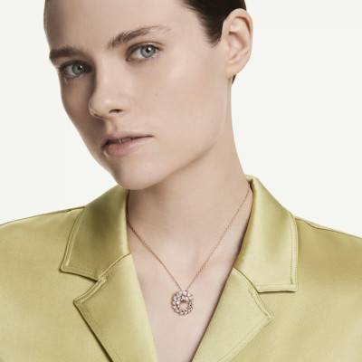 Collier Mesmera Glam en Métal Doré en Or Rose 750 & Oxydes de Zirconium, Longueur 38 cm Ajustable - 5764188 - Swarovski