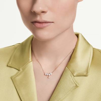 Collier Mesmera Attract en Métal Doré à l'Or Rose 750 & Oxydes de Zirconium, Longueur 38 cm Ajustable - 5747996 - Swarovski