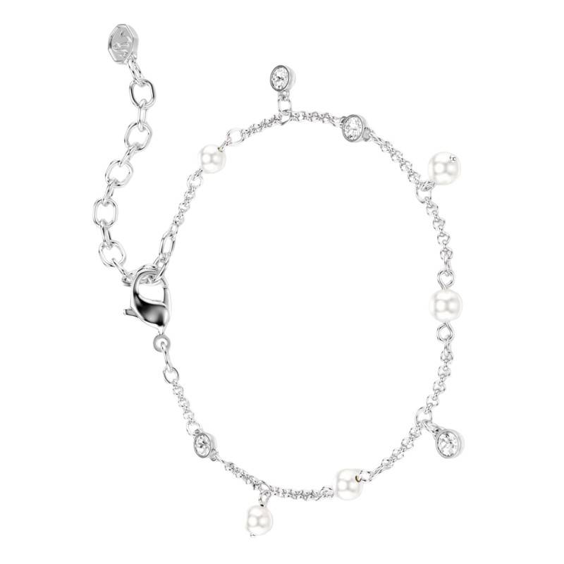 Imber Rhodium-Plated Metal, Pearls & White Crystal Bracelet, Length 15,50 cm - 5754242 - Swarovski