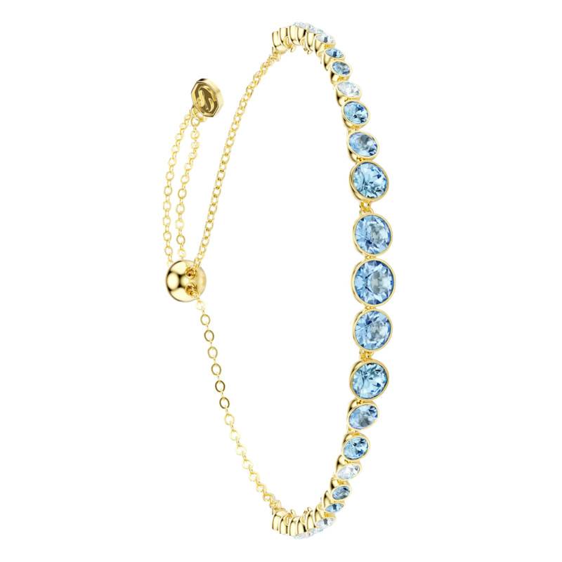 Imber Gold-Tone Metal & Blue Crystal Bracelet, Adjustable Length - 5757824 - Swarovski