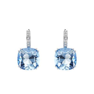 Boucles d'Oreilles Pendantes Millenia en Métal Rhodié & Cristaux Bleus - 5756150 - Swarovski