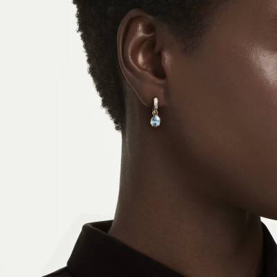 Boucles d'Oreilles Pendantes Chroma Cristal Bleu en Métal Doré & Oxydes de Zirconium - 5757815 - Swarovski
