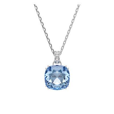 Collier Millenia en Métal Rhodié & Cristal Bleu, Longueur 38 cm Ajustable - 5760057 - Swarovski
