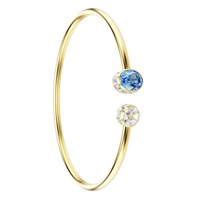 Bracelet Jonc Chroma Bleu en Métal Doré & Cristaux Bicolores, Longueur 16,7 cm - 5757998 - Swarovski