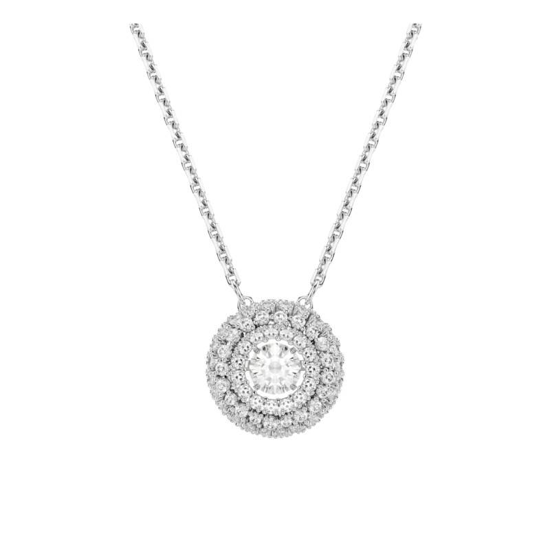 Rhodium-Plated Metal & Zirconium Oxide Sublima Glam Necklace, 38 cm Adjustable Length - 5738246 - Swarovski