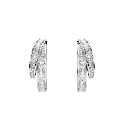 Boucles d'Oreilles Créoles Vienna en Métal Rhodié & Oxydes de Zirconium - 5749069 - Swarovski