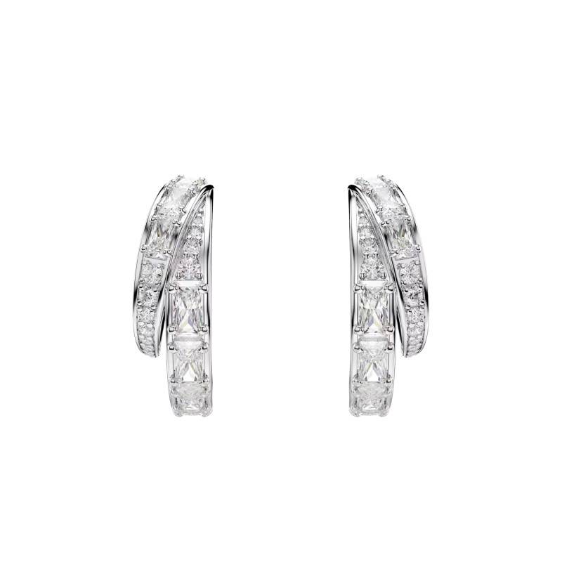 Boucles d'Oreilles Créoles Vienna en Métal Rhodié & Oxydes de Zirconium - 5749069 - Swarovski