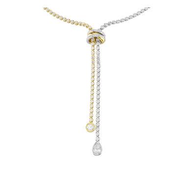 Collier en Y Hyperbola Spin Bicolore en Métal & Cristaux Blancs, Longueur 30 à 44 cm - 5752854 - Swarovski