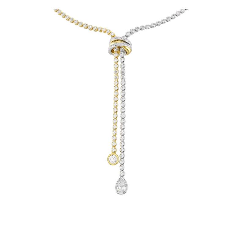 Collier en Y Hyperbola Spin Bicolore en Métal & Cristaux Blancs, Longueur 30 à 44 cm - 5752854 - Swarovski