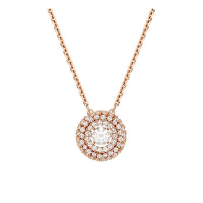 Collier Sublima Glam en Métal Doré à l'Or Rose 750 & Oxydes de Zirconium, Longueur 38 cm Ajustable - 5764190 - Swarovski