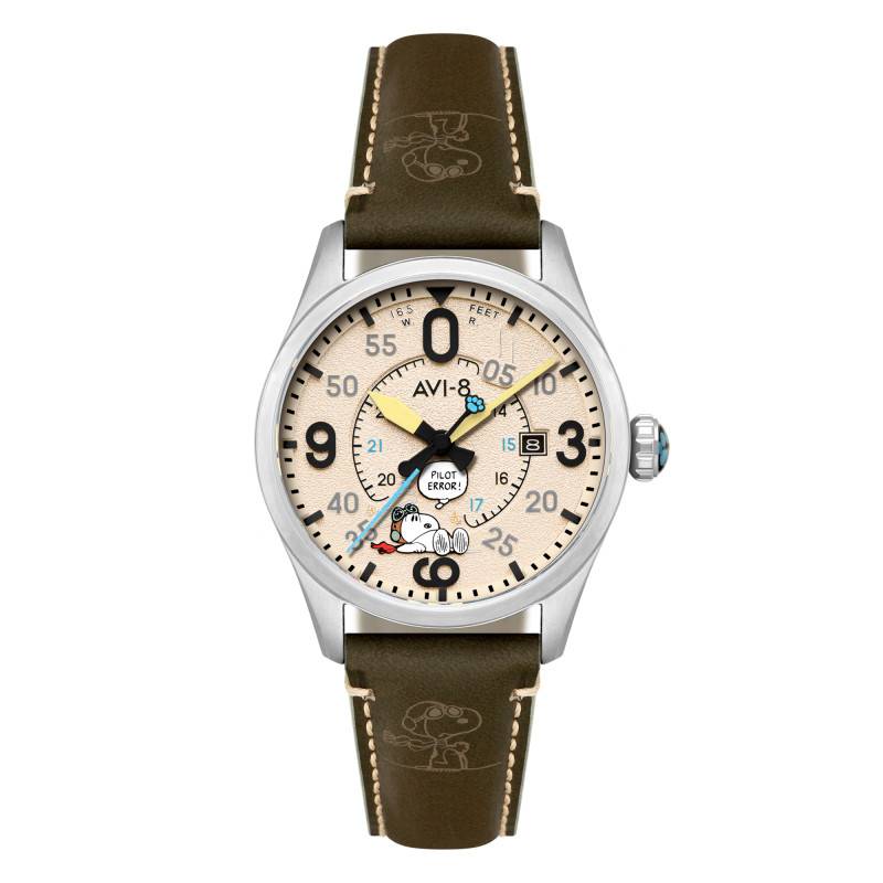 Montre SPITFIRE SMITH AUTOMATIC SNOOPY PEANUTS FLYING ACE PILOT ERROR LIMITED EDITION AV-4152-04 - Avi-8