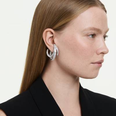 Boucles d'Oreilles Clip Vienna en Métal Rhodié & Oxydes de Zirconium - 5756046 - Swarovski