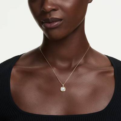 Collier Una Angelic Cushion Métal Doré à l'Or Jaune 750 & Cristaux Blancs, Longueur 38 cm Ajustable - 5764761 - Swarovski