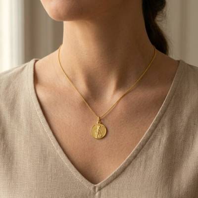 Médaille Saint-Michel en Or Jaune 750, Diamètre 18 mm - Argyor