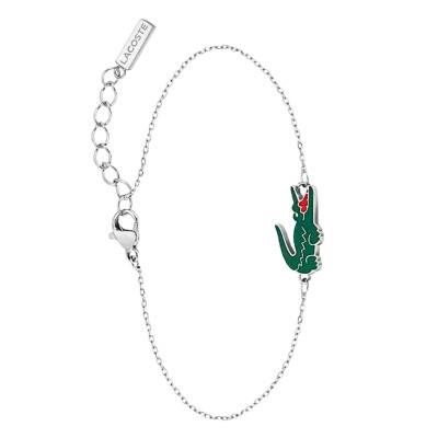 Steel Crocodile Bracelet, Adjustable Length 16.5 cm - 2040623 - Lacoste