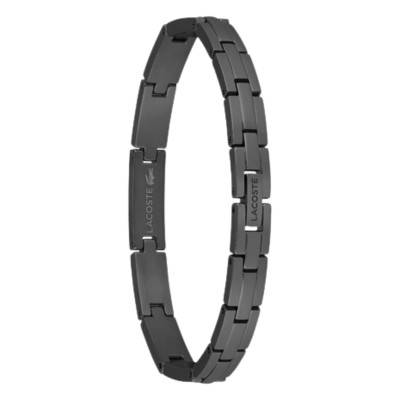 Bracelet Stencil en Acier Noir, Longueur 19 cm Ajustable - 2040627 - Lacoste