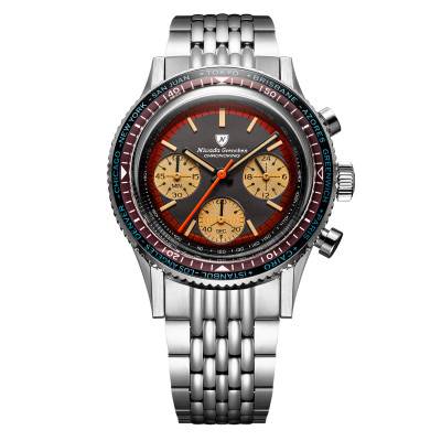 Chronoking Racing Black Amber Men's Watch 87055Q - Interchangeable Bezels - Nivada Grenchen