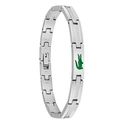 Gray Steel Stencil Bracelet, 19 cm Adjustable Length - 2040625 - Lacoste