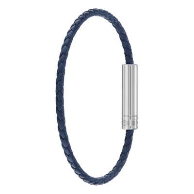 Bracelet Ares Air en Acier & Cuir Bleu, Longueur 18 cm Ajustable - 1580874 - Boss