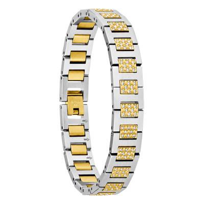 Two-Tone Steel Metropole Bracelet, 19 cm Adjustable Length - 2040636 - Lacoste