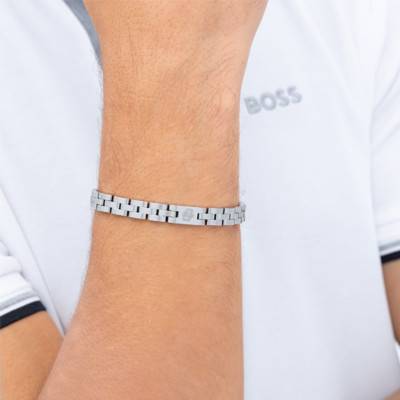 Bracelet Archer en Acier Gris, Longueur 17,5 cm Ajustable - 1580888 - Boss