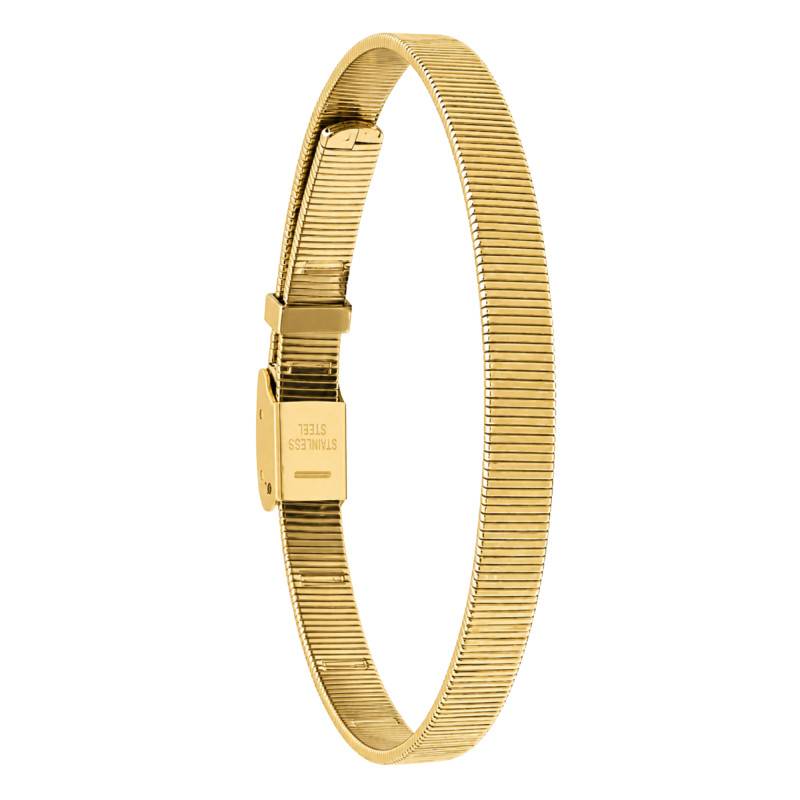 Sophisticated Texture Gold-Tone Stainless Steel Bracelet, Adjustable Length 16.5 to 21.5 cm - 35001008 - Calvin Klein
