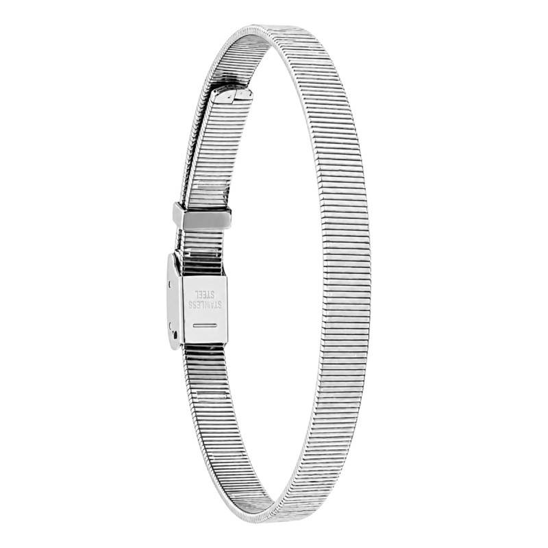 Sophisticated Texture Stainless Steel Bracelet, Adjustable Length 16.5 to 21.5 cm - 35001009 - Calvin Klein