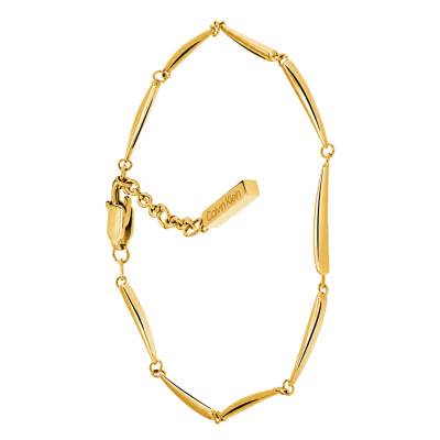 Bracelet Elongated Drops en Acier Doré, Longueur 16 à 18,5 cm - 35000997 - Calvin Klein