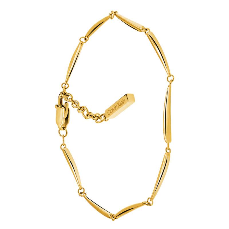Bracelet Elongated Drops en Acier Doré, Longueur 16 à 18,5 cm - 35000997 - Calvin Klein