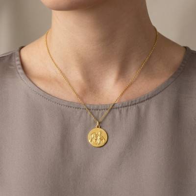 Médaille Saint Christophe Or Jaune 375, Diamètre 17 mm - Lucas Lucor