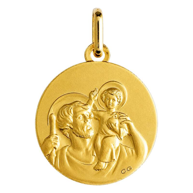 Médaille Saint Christophe Or Jaune 750, Diamètre 17 mm - Lucas Lucor