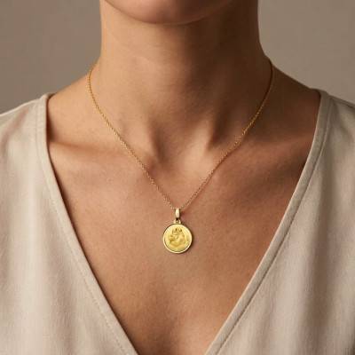750/1000 Yellow Gold Saint Anthony Medal, 18 mm Diameter - Lumiosa