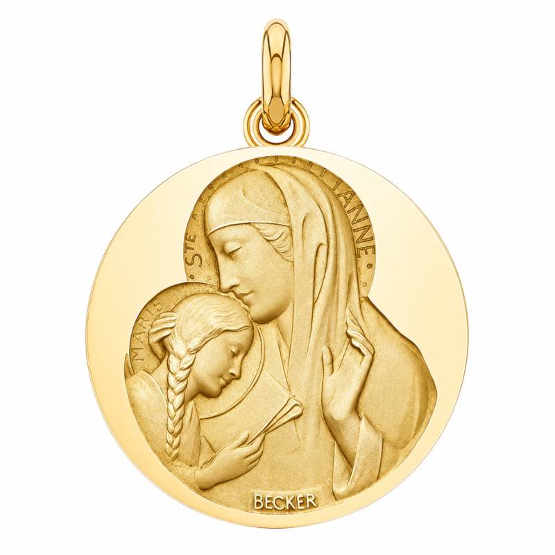 Médaille Sainte Anne Or Jaune 750, Diamètre 15 mm à 20 mm - Becker