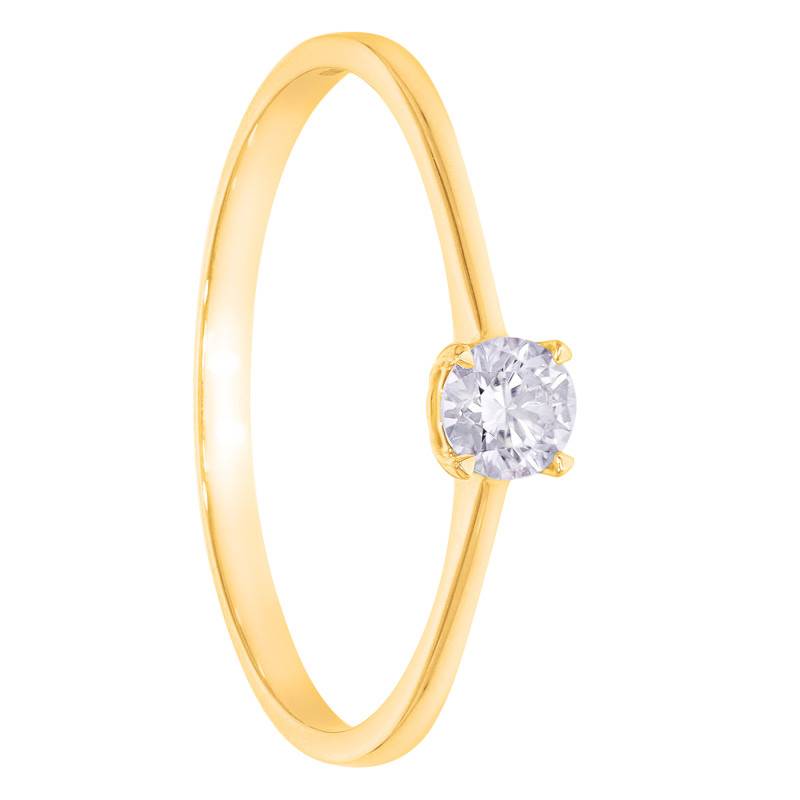 HSI Diamond Solitaire Ring 0,25 ct in 375 Yellow Gold - Amore