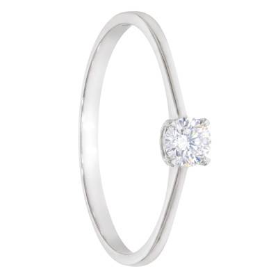 HSI Diamond Solitaire Ring 0,25 ct in 375 White Gold - Amore
