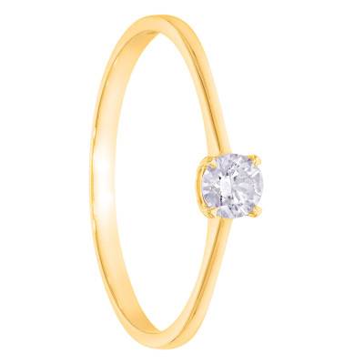 Yellow 375/1000 Gold HSI 0,20 ct Diamond Solitaire Ring - Amore