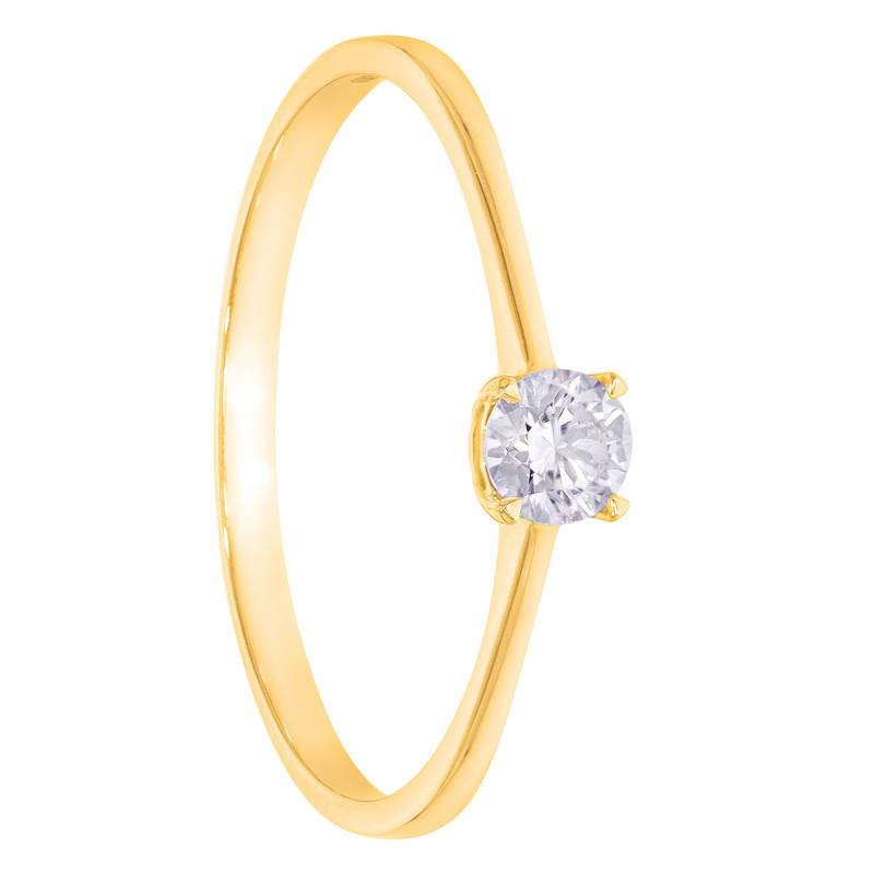 Bague Solitaire Diamant HSI 0,20 ct en Or Jaune 375 - Amore