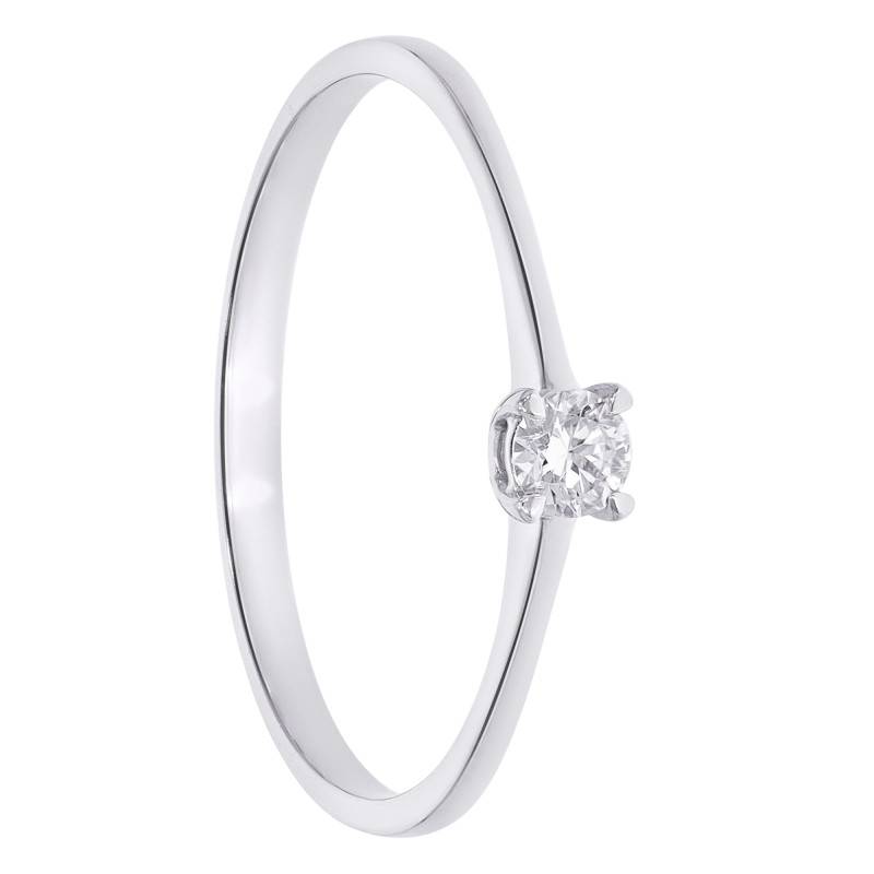 Bague Solitaire Diamant HSI 0,15 ct en Or Blanc 375 - Amore
