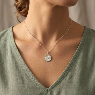 925/1000 Silver Angel with Dove Medal, 15 mm Diameter - Lumiosa