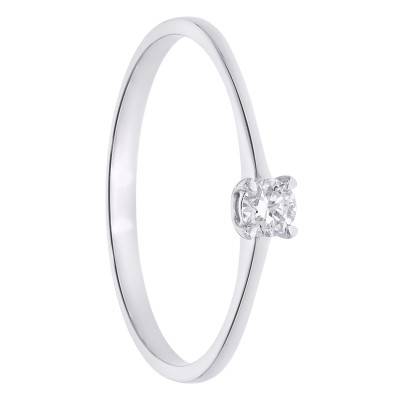 HSI 0.10 ct Diamond Solitaire Ring in 375 White Gold - Amore