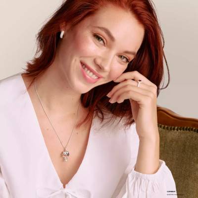 Collier Snoopy avec Woodstock Peanuts™ en Argent 925 & Email, Longueur de 45 cm à 50 cm - KE2345-565-7 - Thomas Sabo