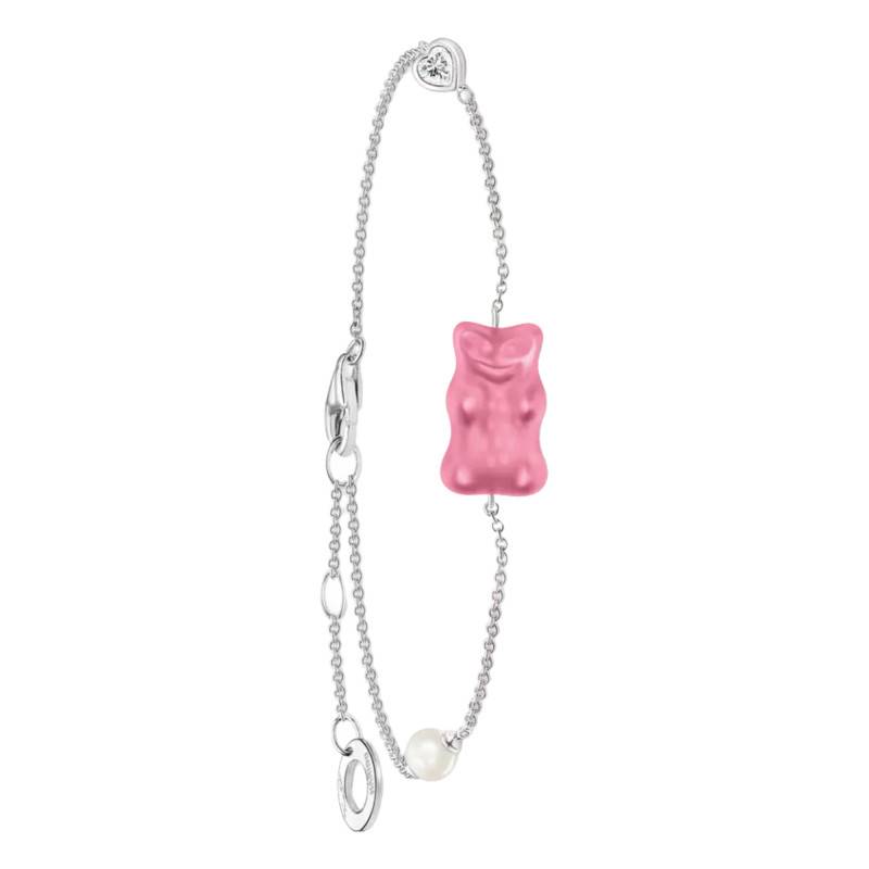 Pink Crystal 925 Silver & Freshwater Pearl Haribo Bracelet, Length 16 to 19 cm - A2151-052-9 - Thomas Sabo