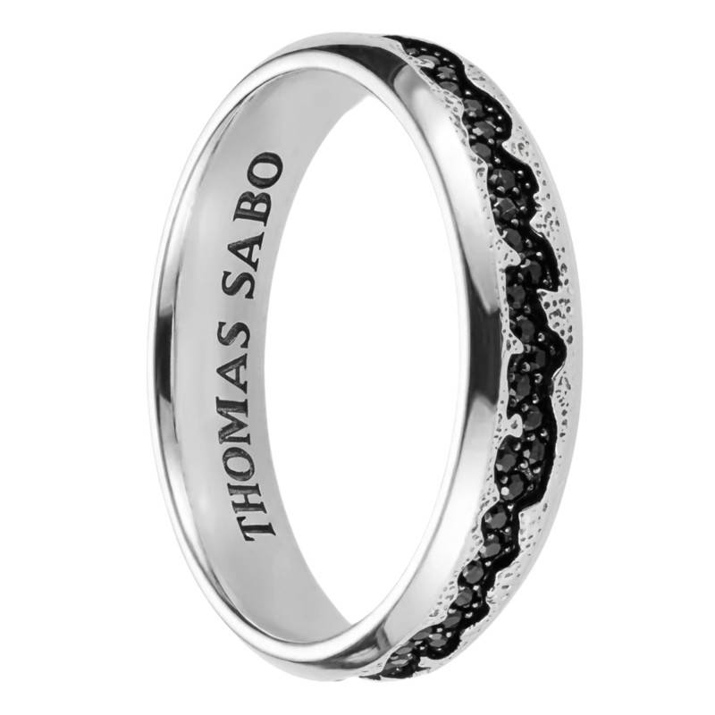 925 Silver & Black Cubic Zirconia Rebel Icons Band Ring - TR2512-643-11 - Thomas Sabo