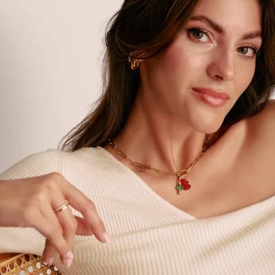 Gold-Plated & Red Crystal Haribo Pendant - CC1275-413-10 - Thomas Sabo