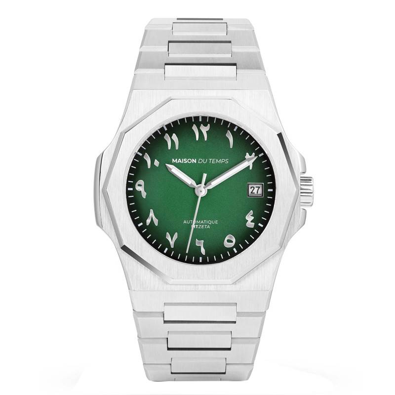 Green Steel MTZeta Arabic Watch 1003-A - Maison du Temps