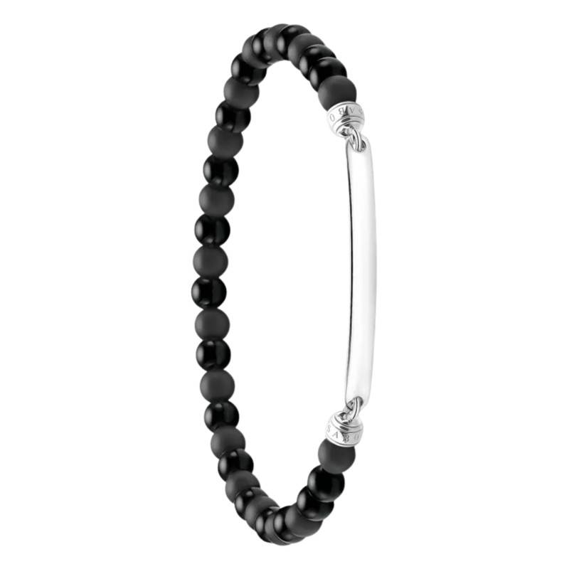 Bracelet Barette en Argent 925 & Obsidienne, Longueurs de 17 cm à 21 cm - A2179-023-11 - Thomas Sabo