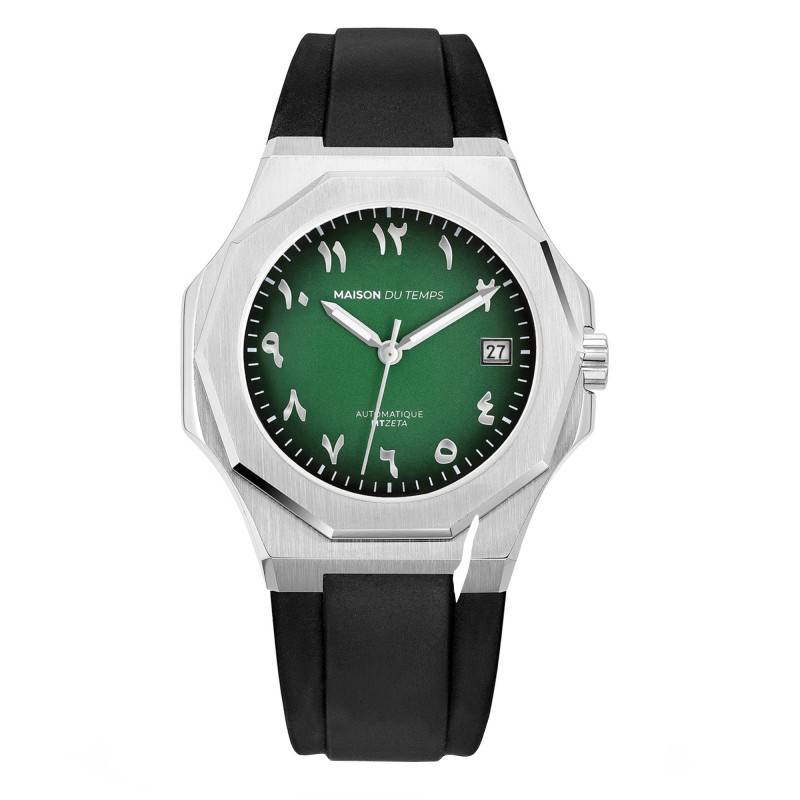 Montre MTZeta Arabic Vert Silicone Noir 1003-SN - Maison du Temps