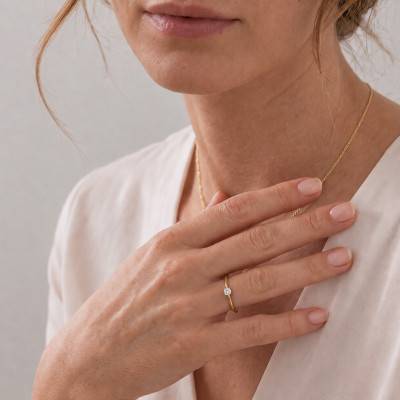 Bague Solitaire Diamant HSI 0,25 ct en Or Jaune 375 - Amore