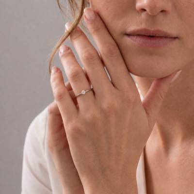 White 375/1000 Gold HSI 0,20 ct Diamond Solitaire Ring - Amore